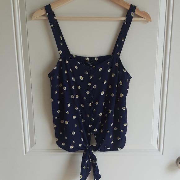 Madewell Tops - Madewell Daisy Dots Button Front Tie Tank Size XS
